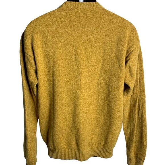 Vintage Marlboro Wool Pullover Sweater L Tan Knit V Neck Long Sleeve Ribbed Trim - Picture 4 of 6